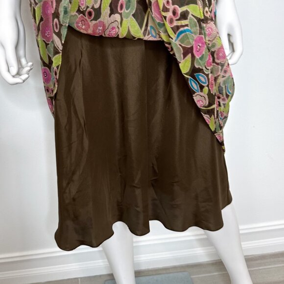 Garnet Hill Vintage Sleeveless Silk Abstract Floral Print Midi Dress Womens Sz 4 - Picture 9 of 14